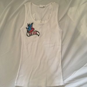 Surf Angel Y2K beater tank swallow tattoo large